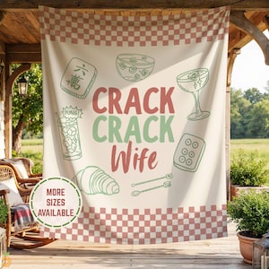 Personalized Mahjong Crack  Wife Bachelorette Party Tapestry Welcome Sign, Mahj Bridal Shower Photo Backdrop Banner, Tiles Girls Trip Decor