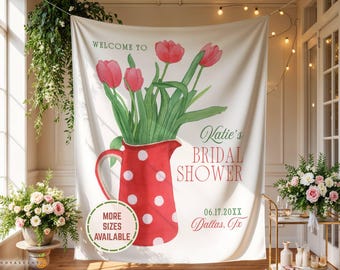 Personalized Floral Garden Party Bridal Shower Welcome Sign, Farmers Market Theme Photo Backdrop Banner Decor, Fresh Off The Market Decor