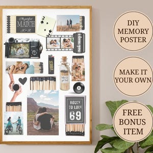 Custom Gift Matchbook Wall Art for Home Decor, Personalized Anniversary Matchbox Print, Blank Matchbook Template, Matchbox Digital Download.