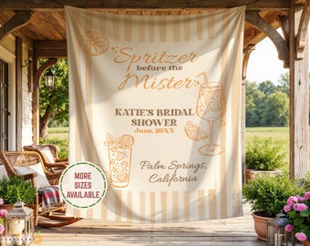 Personalized Aperol Spritz Bach Party Welcome Sign, Citrus Bachelorette Photo Backdrop Banner, Italian Summer Bridal Shower Girls Trip Decor