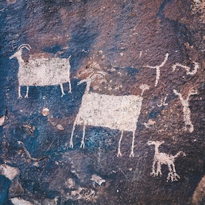 Animal Petroglyph Art | Horizontal Decor Poster | Digital Download | Printable Wall Art