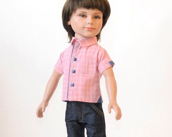 Jeans with Shirt and Polo Outfit & Shoes for the 18 inch Carpatina Boy Dolls and for Kids N Cats dolls