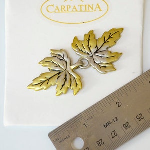 Clasp Closure for Capes and Cloaks, Large 3 inch Metal Clasp, Leaf Cloak Cape Clasp Closure, Gold and Silver
