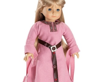 English Medieval Princess Dress and Belt, fits 18" American Girl Dolls, Nice Gift
