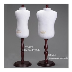 18&quot; Doll Dress Form, 18&quot; Doll Clothes Display or Sewing Mannequin, Choose size: Fits the 18&quot; American Girl® or Fits 18&quot; Slim Carpatina Dolls