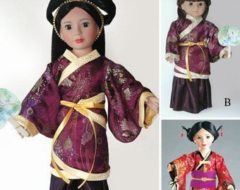 Kimono Dress 18 Inch Doll Clothes Pattern Pdf Download Pixie Faire