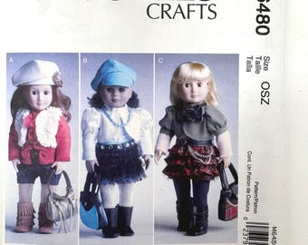 Doll Clothes Sewing Patterns McCall's, New Uncut, for dolls like 18" American Girl