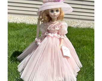 Madame Alexander "Elise" Bridesmaid doll with Pink Dress and Hat from the 1960s