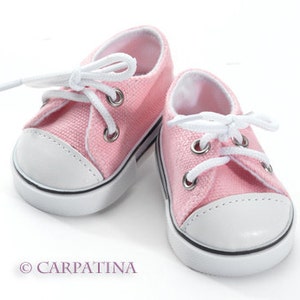 Pink Converse Sneakers Shoes Made by Carpatina fits 18&quot; Dolls like American Girl or Gotz Dolls or Our Generation Dolls - Christmas Gift