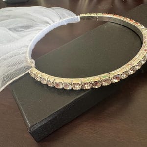 Wedding Dress with Diamonds Silver Tiara and Veil fits 18" Dolls like American Girl Dolls image 5