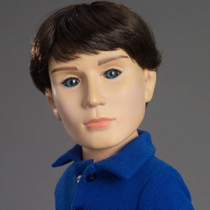 Carter 18 inch Slim all Vinyl Boy Doll in Jeans, Polo Shirt and Sneakers, Comes and Blue Gift Box