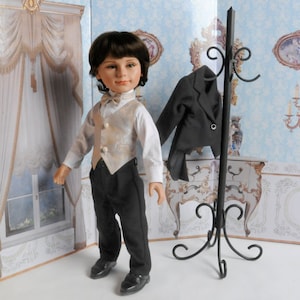 Tailcoat Tux Suit Outfit and Vest for the 18 inch Carpatina Boy Dolls and for Kids N Cats dolls