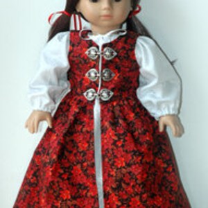 Renaissance Doll Dress and Chemise Pattern Multi-sized for 18 American Girl and Slim Carpatina dolls, Printed Paper Pattern image 5