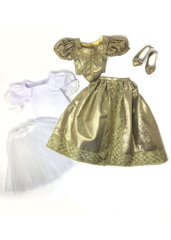 Versailles Gold Linen Doll Dress, Camisole and Gold Shoes for 18" Slim  Dolls Like Carpatina, Magic Attic or AGFAT - Etsy