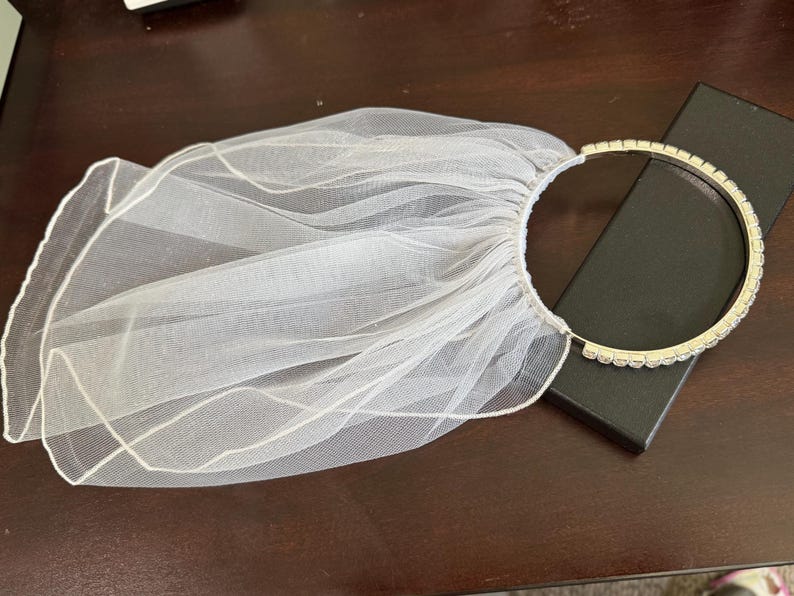 Wedding Dress with Diamonds Silver Tiara and Veil fits 18" Dolls like American Girl Dolls Diamond Tiara & Veil