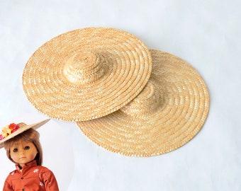 Colonial Straw Hats Set of 2, for 18" dolls like American Girl or Carpatina or AGFAT Dolls