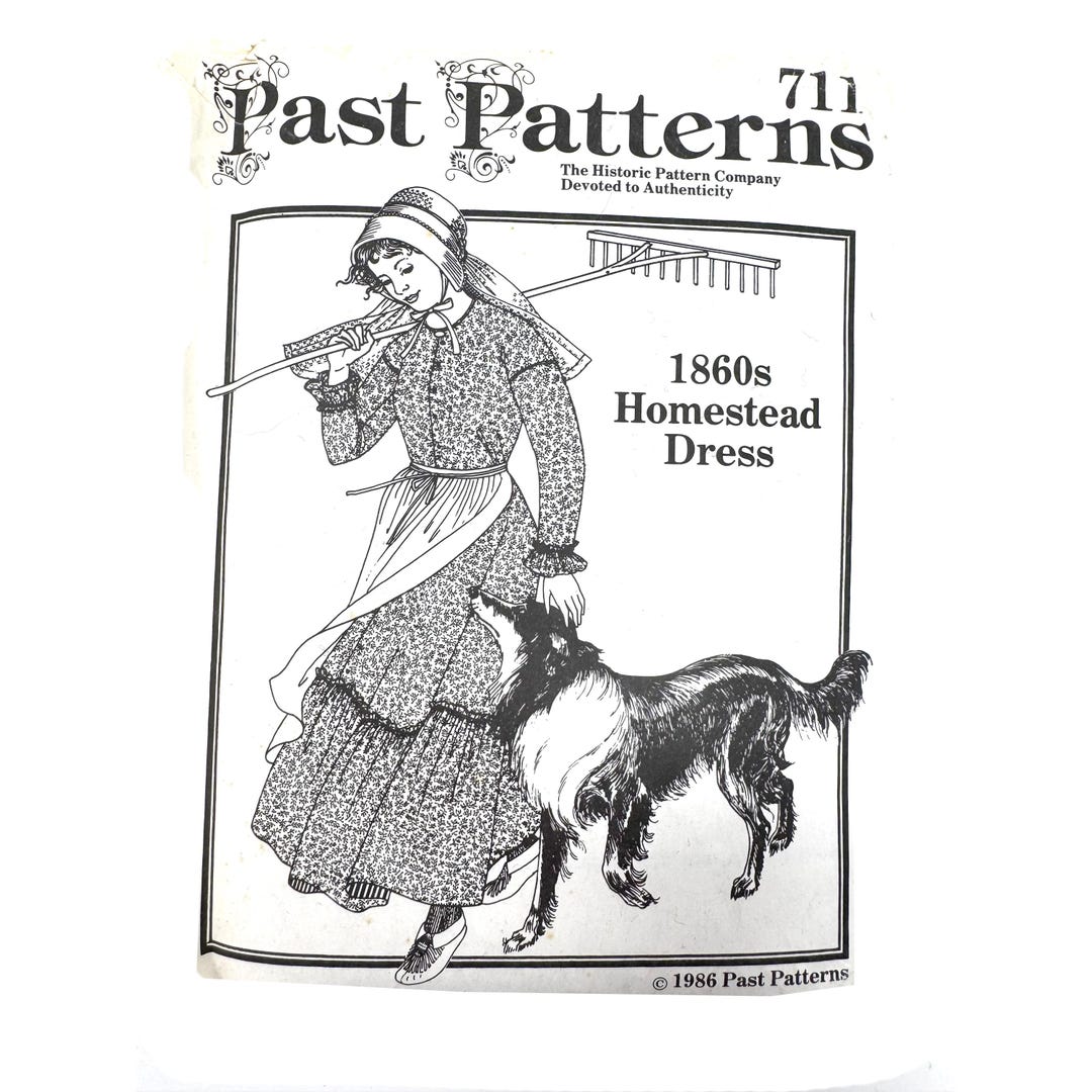 1860s Homestead Dress Sewing Pattern | Past Pattern 0711, New and Uncut ...