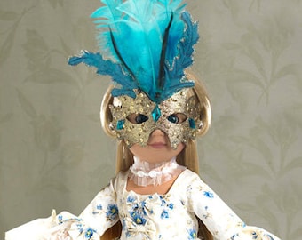 Ball Mask Doll Pattern as Downloadable PDF, Multi-sized to fit any 18&quot; Dolls such as Slim Carpatina Dolls or Regular American Girl® and Gotz