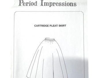 Cartridge Pleat Skirt Pattern for Period Impressions #604 Uncut Vintage Historical Sewing Patterns, Rare Perfect Condition