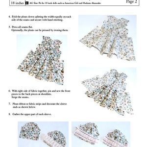 Caraco Jacket and Fichu 18 inch Doll Clothes PDF Pattern, Multi-sized to fit 18" Slim and Regular 18" Dolls such as American Girl® and Gotz image 3