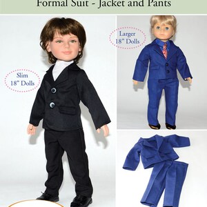 Pattern for Pants and Jacket Suit PDF pattern Multi-sized for 18 Slim Carpatina Boy Dolls and for the larger 18 American Girl Boy Dolls image 2