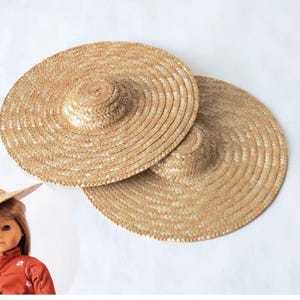 Sombreros de paja coloniales o sombrero Bergère, fabricados por Carpatina para adaptarse a la mayoría de las muñecas de 18", como American Girl®, Carpatina o AGFAT.