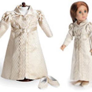 Regency Redingote Pelise or Long Coat and Brocade Shoes, Choose your doll size for 18" American Girl Dolls or 18" Slim Dolls