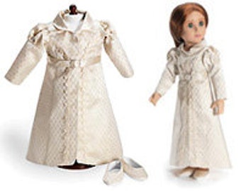 Bridgerton Redingote Coat and Shoes, Choose size: Fits the 18" American Girl or Slim Carpatina Dolls