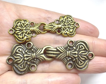 Gold Renaissance Clasp Closure for Capes and Cloaks, Large Metal Clasp, Gold Clasp, Silver Clasp