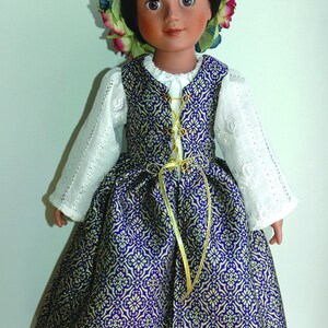 Renaissance Doll Dress and Chemise Pattern Multi-sized for 18 American Girl and Slim Carpatina dolls, Printed Paper Pattern image 2