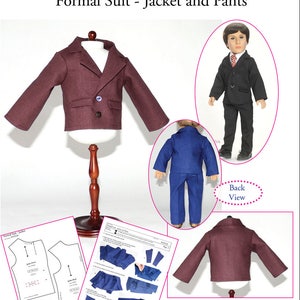 Pattern for Pants and Jacket Suit PDF pattern Multi-sized for 18 Slim Carpatina Boy Dolls and for the larger 18 American Girl Boy Dolls image 3