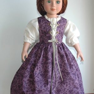 Renaissance Doll Dress and Chemise Pattern Multi-sized for 18 American Girl and Slim Carpatina dolls, Printed Paper Pattern image 7