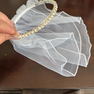 Wedding Dress with Diamonds Silver Tiara and Veil fits 18" Dolls like American Girl Dolls image 8