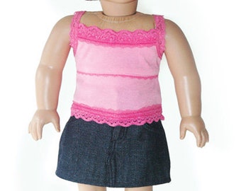 Pink Linen Doll Dress, Made by Carpatina fits 18" Dolls like American Girl Dolls