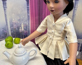 White Tea Pot and Picnic Basket for 18" Dolls like Carpatina or American Girl Dolls