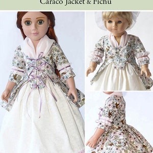 Caraco Jacket and Fichu 18 inch Doll Clothes PDF Pattern, Multi-sized to fit 18" Slim and Regular 18" Dolls such as American Girl® and Gotz image 2