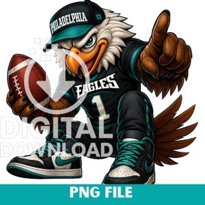 Football Eagle Mascot PNG Design