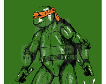 TIDE Tatsuhiro Ide 版画 ポスター コラボ 忍者タートルズ TIDE