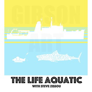 Original &quot;I want you, on Team Zissou&quot; Minimalist Art Print Poster