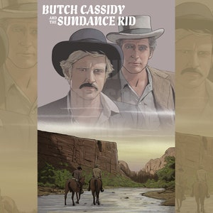 Original &quot;Butch and Sundance&quot; Art Print Poster Western Movie