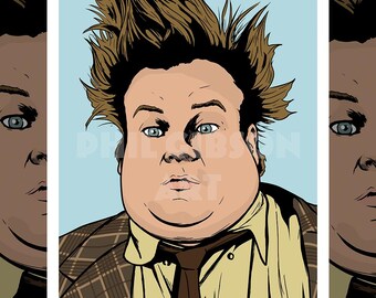 Póster con impresión artística giclée original de Tommy Boy "Holy Schnikes" de 12" x 18" de Chris Farley