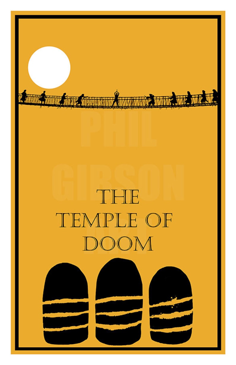 Original Temple of Doom Indiana Jones Art Print Poster image 1