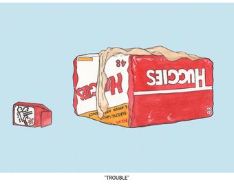 Raising Arizona "Trouble"  Limited Edition Art Painting Print By Phil Gibson baby diapers