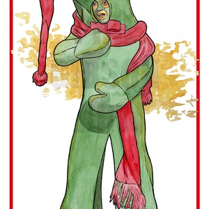 Impressão artística original de &quot;Feliz Natal, caramba&quot; Saturday Night Live Gumby