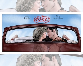 Original "You're The One That I Want" Art Print Movie Poster Grease