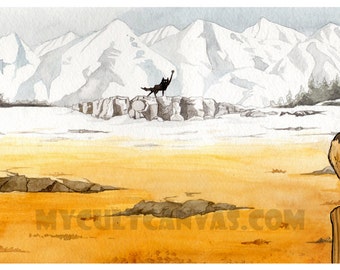 Original &quot;Canis Lupus&quot; Giclée Art Print 10&quot; x 20&quot; Poster Fantastic Mr. Fox Wes Anderson