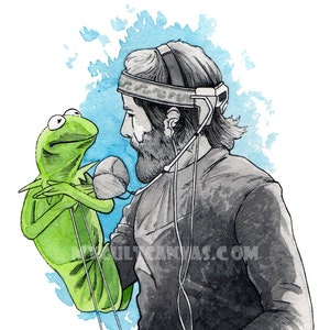 Original Jim Henson Art print Poster Watercolor Muppets Kermit the Frog