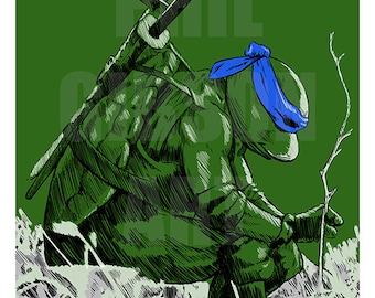 Original "Leo" Art Print Teenage Mutant Ninja Turtles Comic Poster
