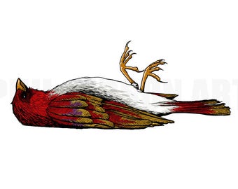 Original "Wax Wings" Giclée Art Print Poster Bird Watching Aviary