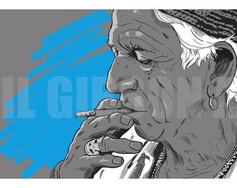 Original "Keef" Art Print Poster Keith Richards Rock and Roll